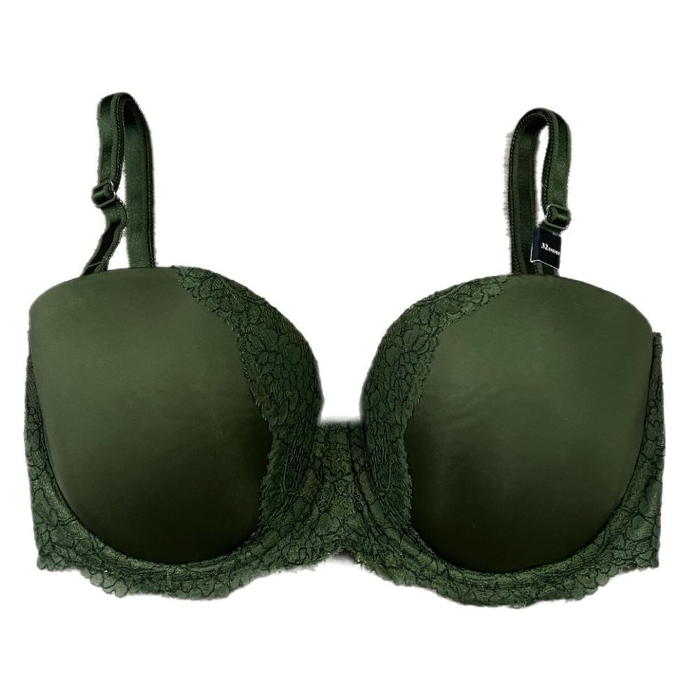 Victorias Secret Dream Angels Multi-way lightly padded green lace trim bra 32DDD